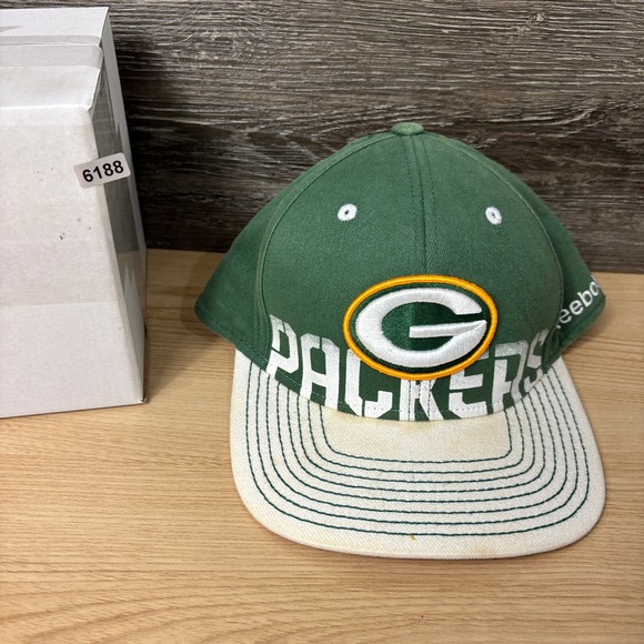 Green Bay Packers Hat Cap Fitted L/XL Green On Field Reebok - Picture 10 of 10